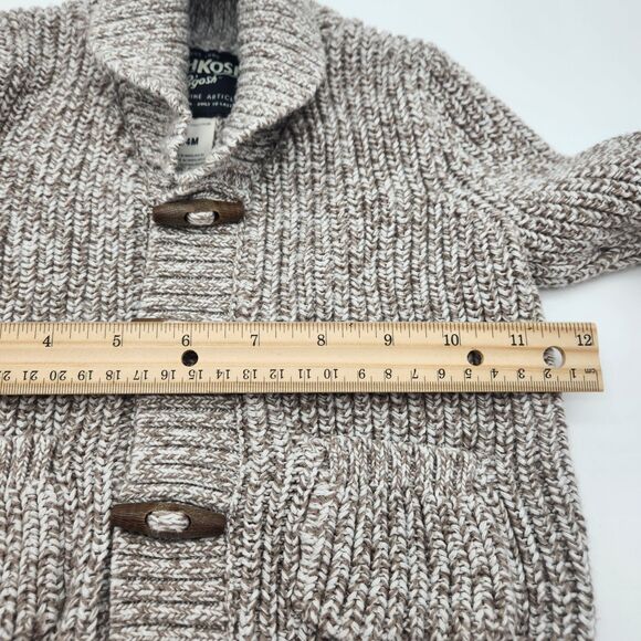 OshKosh Bgosh Toggle Button Knit Shawl Collar Cardigan Sweater Oatmeal Beige 24M - Picture 4 of 7